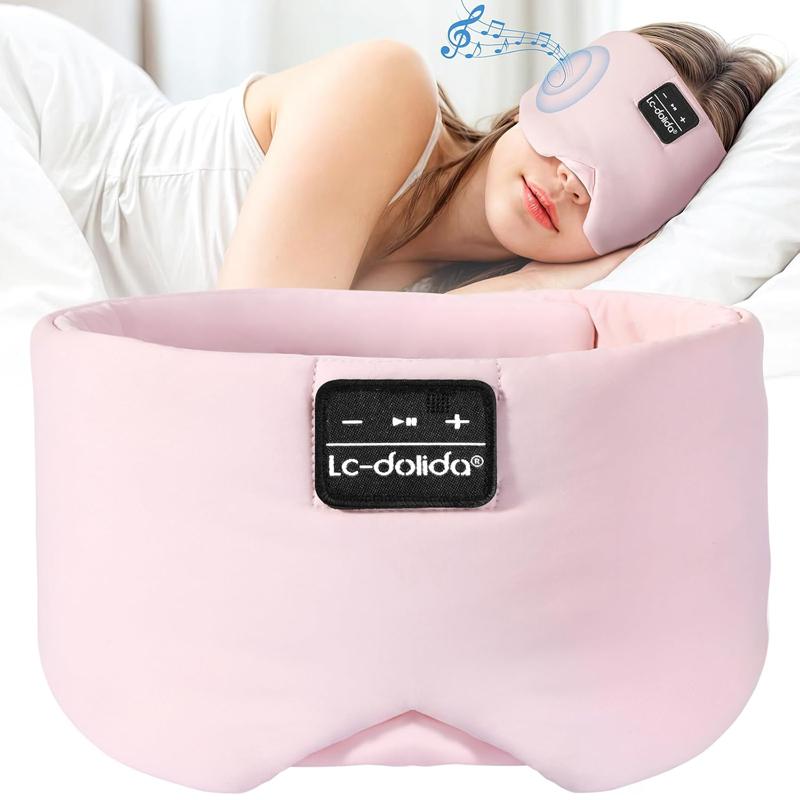 Upgraded Bluetooth 5.4 Sleep Mask with Ice Silk Fabric, Total Blackout Eye Mask for Men & Women, All-Night Comfort for Travel, Home