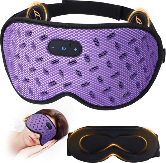 LC-dolida Sleep Mask Headphones with Bluetooth 5.4, Detachable 3D Eye Cups for Zero Pressure Comfort, Cooling Breathable Bluetooth Eye Mask for Side Sleepers, Gifts for Men Women