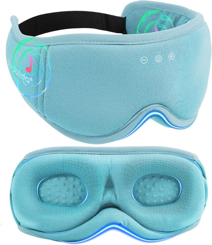 BambooCotton 3D Bluetooth Sleep Mask, LC-dolida 2025 New Sleep Headphones, Wireless Comfort, Sustainable Luxury for Better Sleep