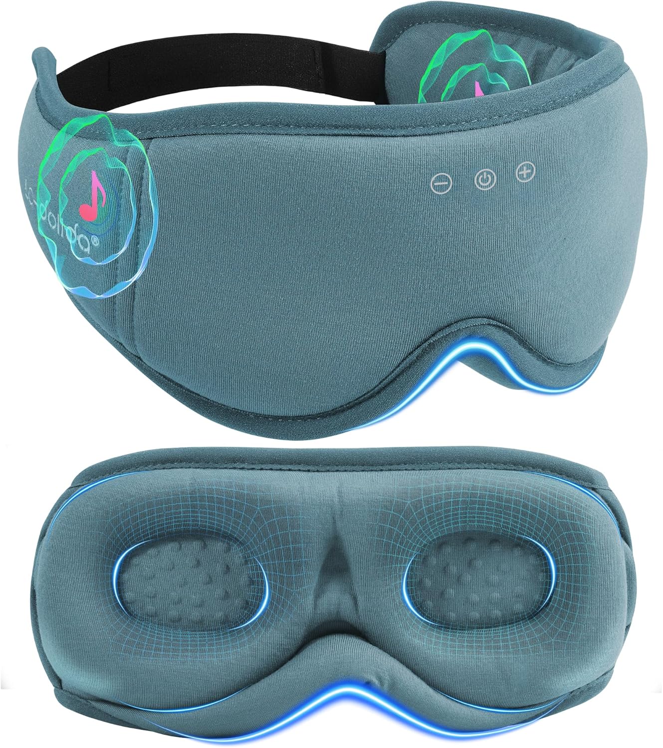 BambooCotton 3D Bluetooth Sleep Mask, LC-dolida 2025 New Sleep Headphones, Wireless Comfort, Sustainable Luxury for Better Sleep