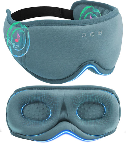 BambooCotton 3D Bluetooth Sleep Mask, LC-dolida 2025 New Sleep Headphones, Wireless Comfort, Sustainable Luxury for Better Sleep