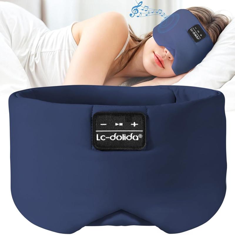 Upgraded Bluetooth 5.4 Sleep Mask with Ice Silk Fabric, Total Blackout Eye Mask for Men & Women, All-Night Comfort for Travel, Home