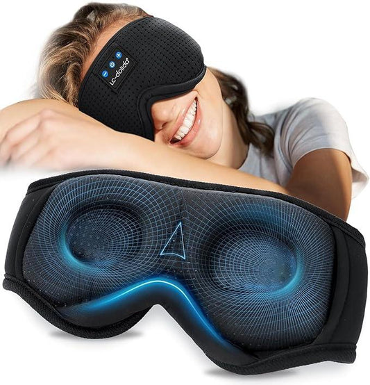 3D Sleep Mask with Bluetooth Headphones for Side Sleepers Comfortable Eye Mask for Travel, Nap, Yoga